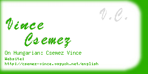 vince csemez business card